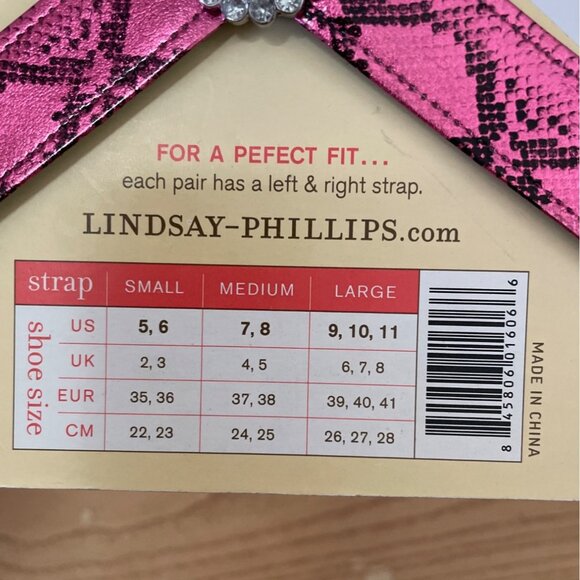 Lindsay Phillips SwitchFlops Strap Sasha Sz Lg 9 10 11 Pink Snake Skin Print - Picture 5 of 5